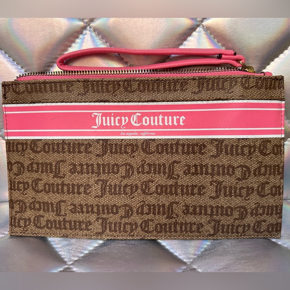 Juicy couture pink/brown wristlet